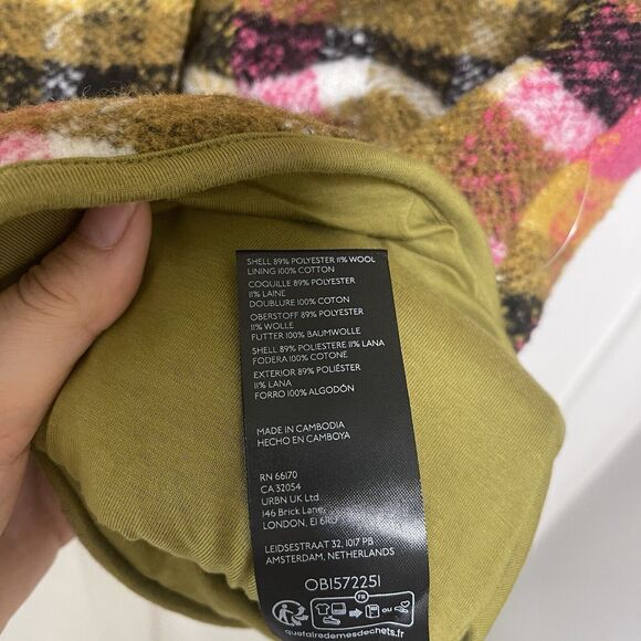 Free People Wrapped Up Blanket Vest Gillet Coat Sz XS XSmall Pink Green New - Picture 5 of 7